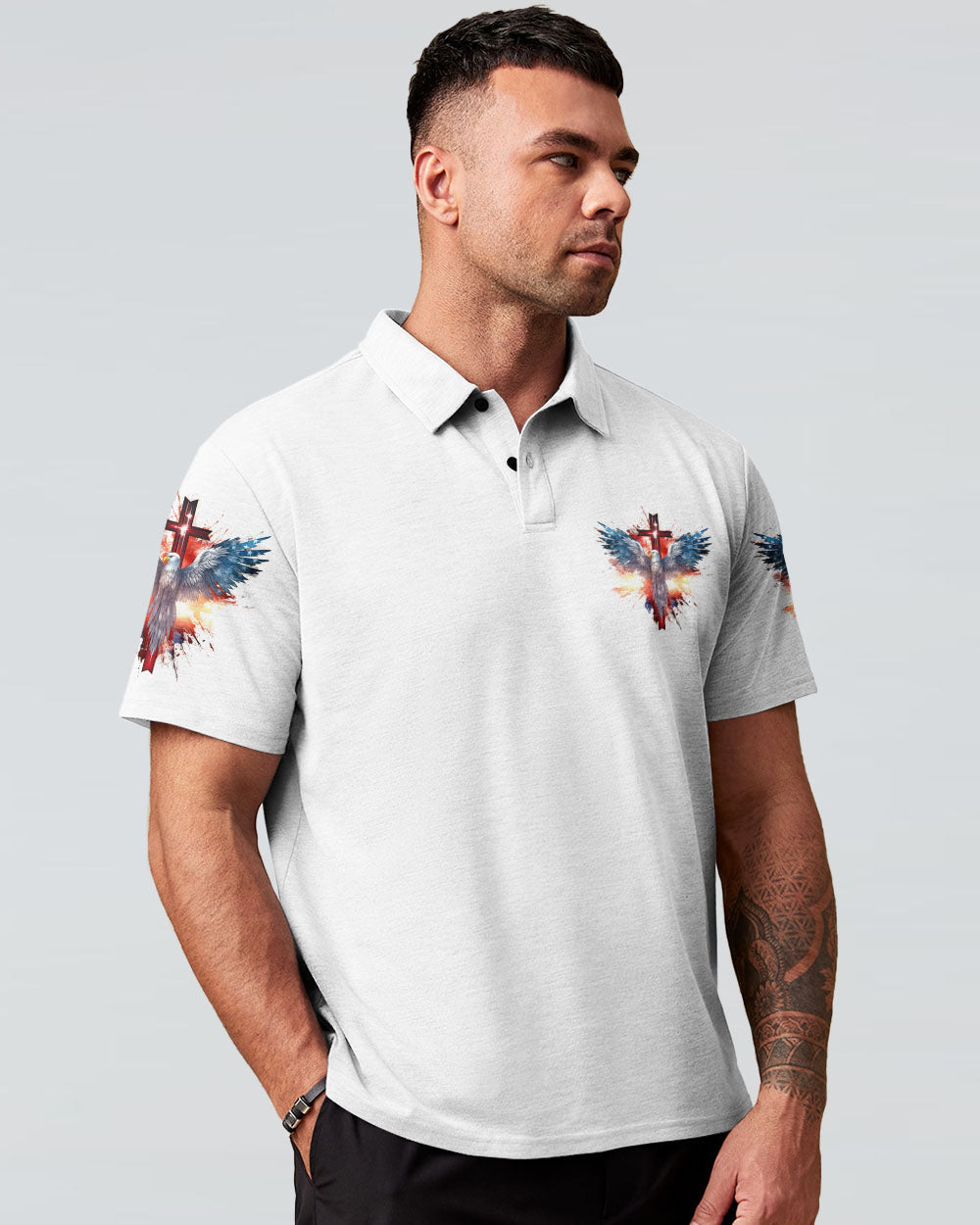 Stand For The Flag Kneel For The Cross Eagle Men's All Over Print Shirt - Tlnz1008239