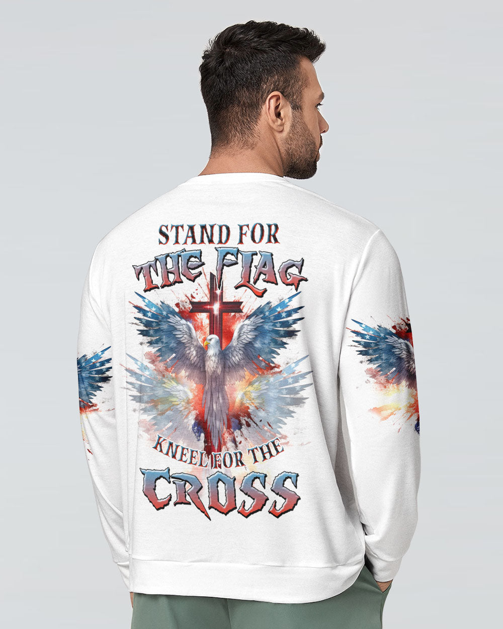 Stand For The Flag Kneel For The Cross Eagle Men's All Over Print Shirt - Tlnz1008239