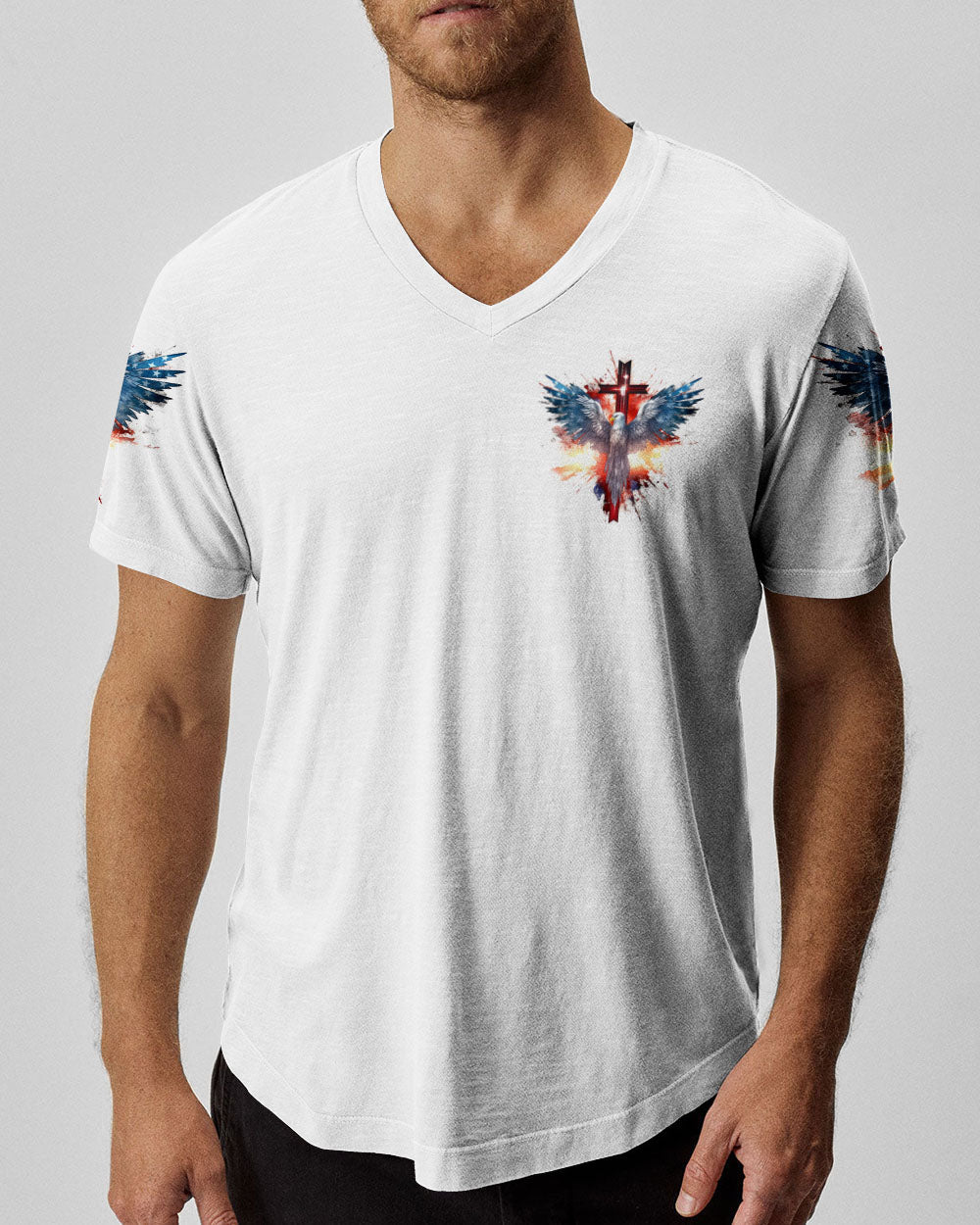 Stand For The Flag Kneel For The Cross Eagle Men's All Over Print Shirt - Tlnz1008239