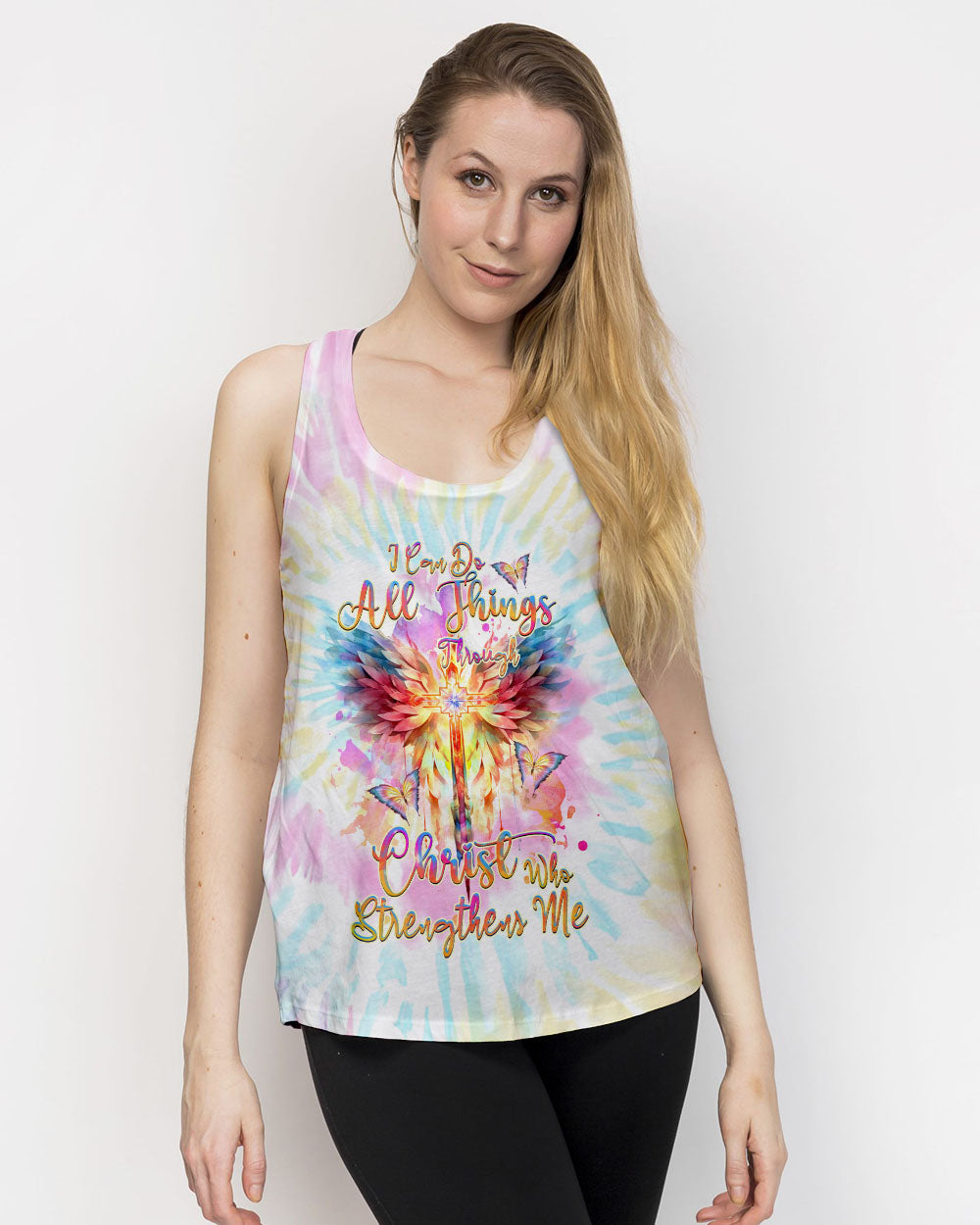 I Can Do All Things Through Christ Wings Colorful Women's All Over Print Shirt - Tlnz1110234