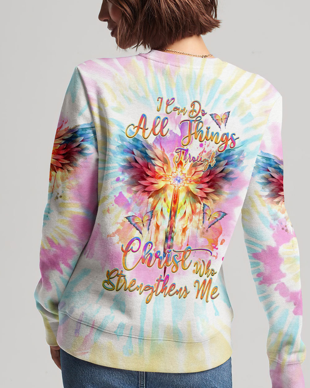 I Can Do All Things Through Christ Wings Colorful Women's All Over Print Shirt - Tlnz1110234