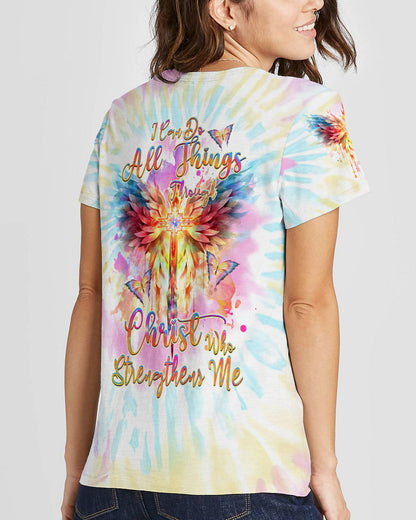 I Can Do All Things Through Christ Wings Colorful Women's All Over Print Shirt - Tlnz1110234