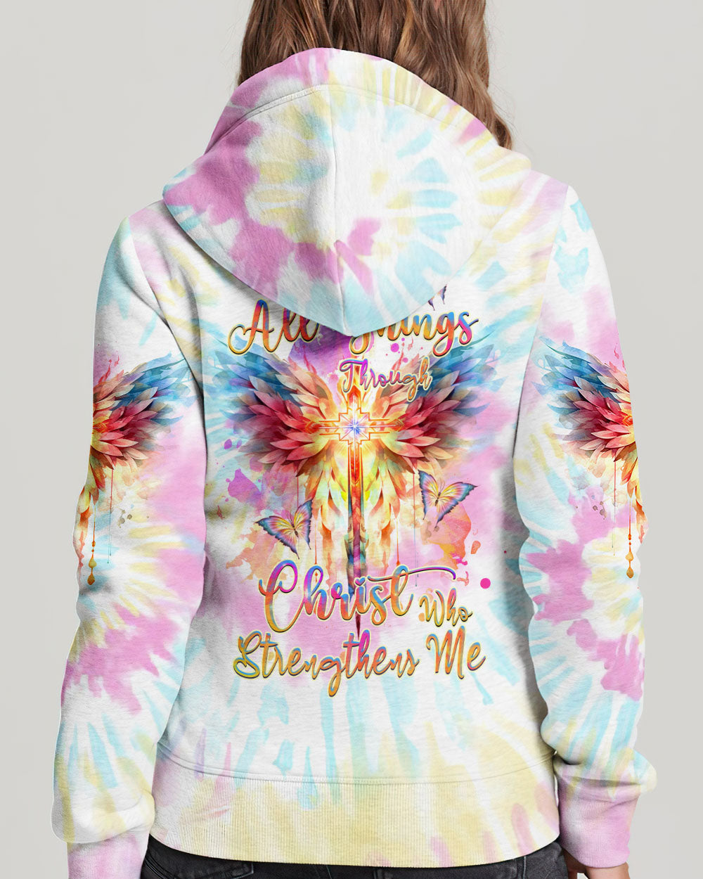 I Can Do All Things Through Christ Wings Colorful Women's All Over Print Shirt - Tlnz1110234