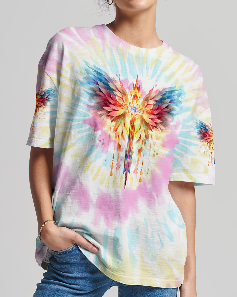 I Can Do All Things Through Christ Wings Colorful Women's All Over Print Shirt - Tlnz1110234