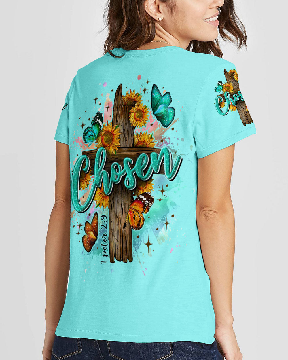 Chosen Cross Sunflower Women's All Over Print Shirt - Tlnz1609232