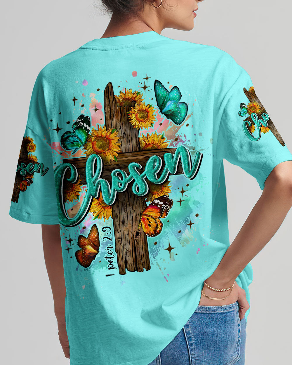 Chosen Cross Sunflower Women's All Over Print Shirt - Tlnz1609232