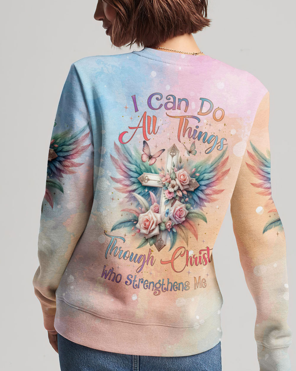 I Can Do All Things Through Christ Pastel Wings Women's All Over Print Shirt - Tlnz1710233