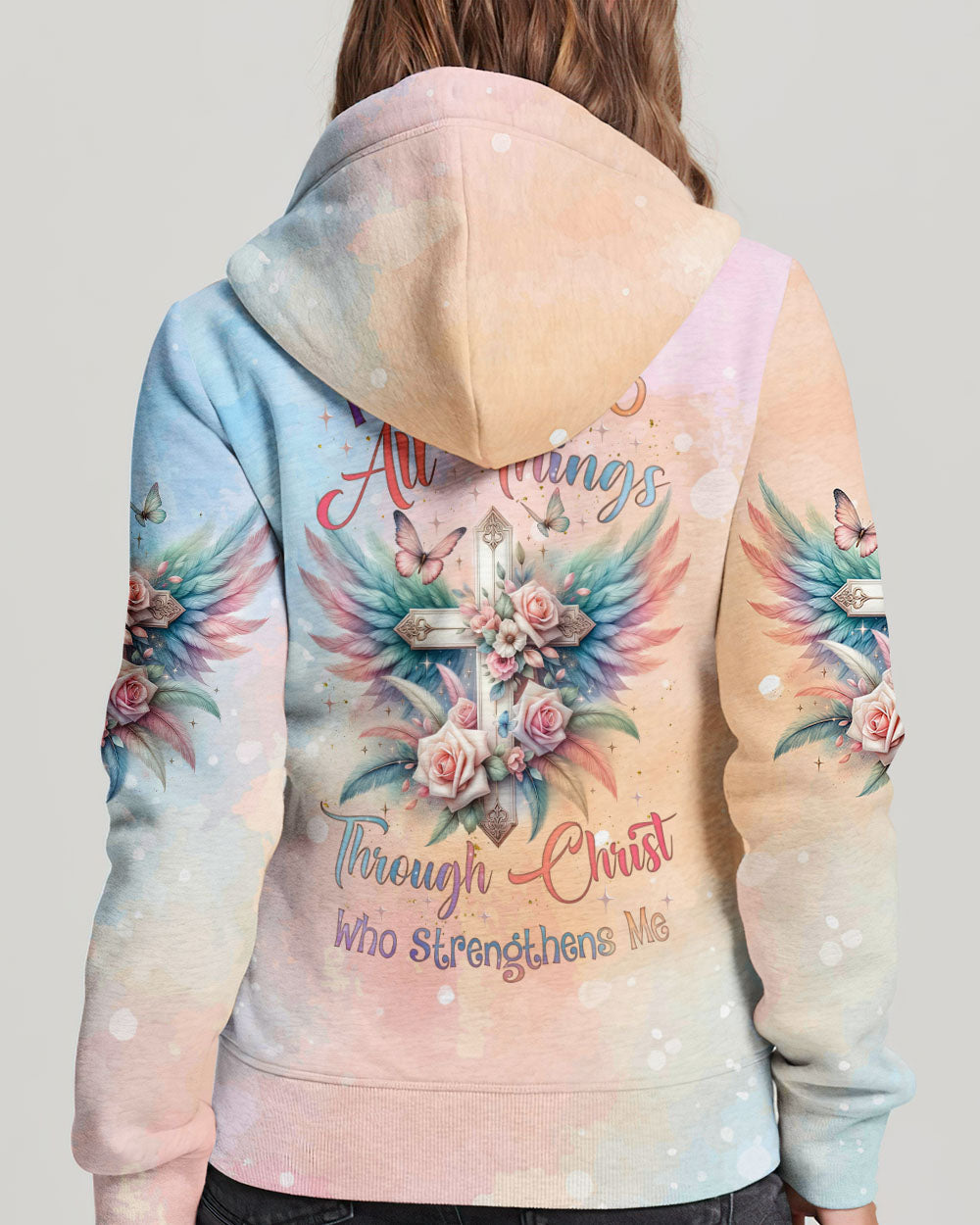 I Can Do All Things Through Christ Pastel Wings Women's All Over Print Shirt - Tlnz1710233