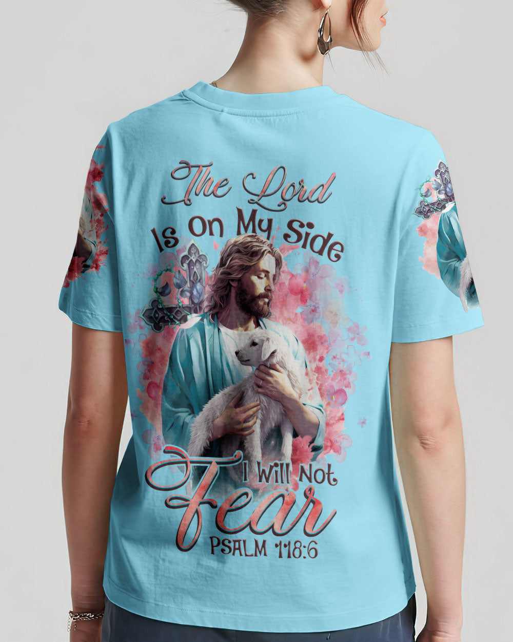 The Lord Is On My Side Lamb Women's All Over Print Shirt - Tlnz1909233