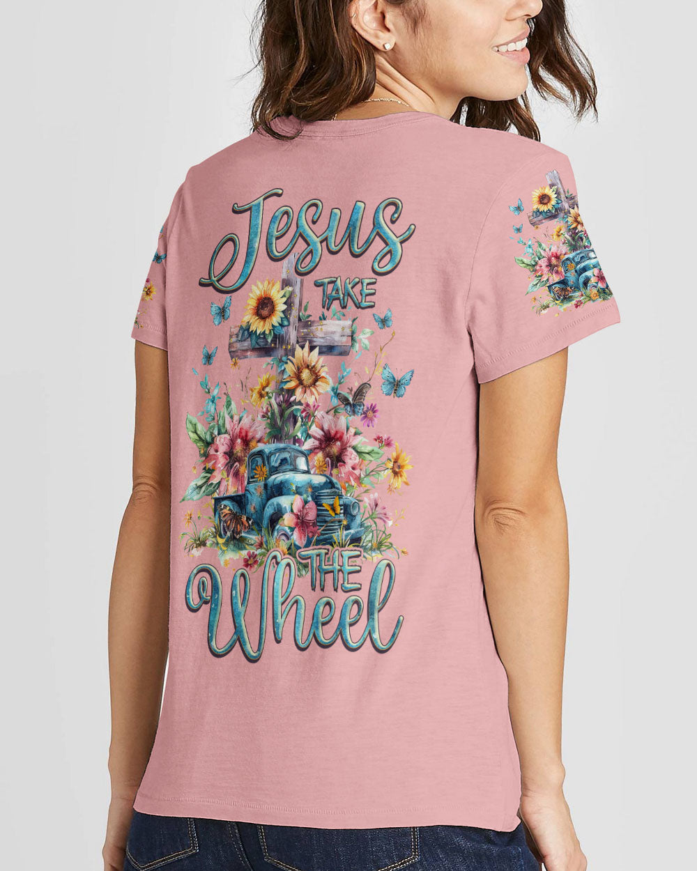 Jesus Take The Wheel Women's All Over Print Shirt - Tlnz2503243