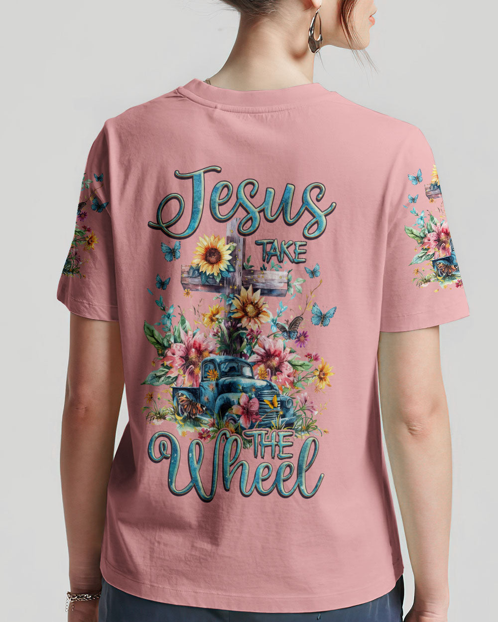 Jesus Take The Wheel Women's All Over Print Shirt - Tlnz2503243