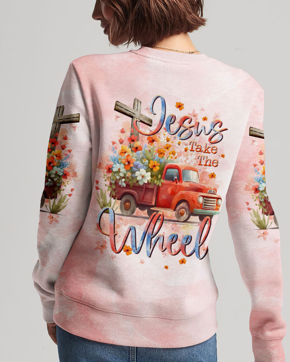 Jesus Take The Wheel Truck Floral Women's All Over Print Shirt - Tltr0412232