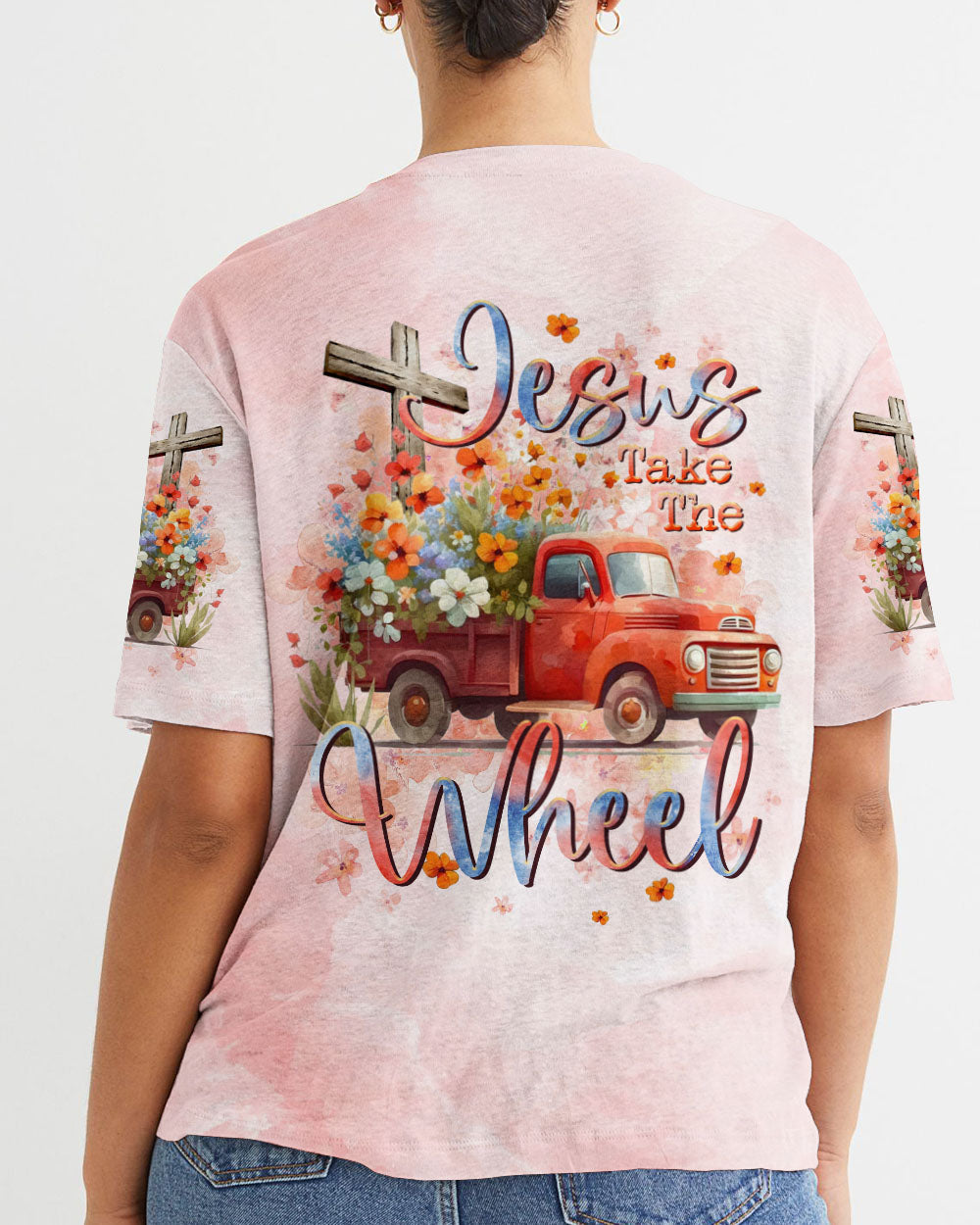 Jesus Take The Wheel Truck Floral Women's All Over Print Shirt - Tltr0412232