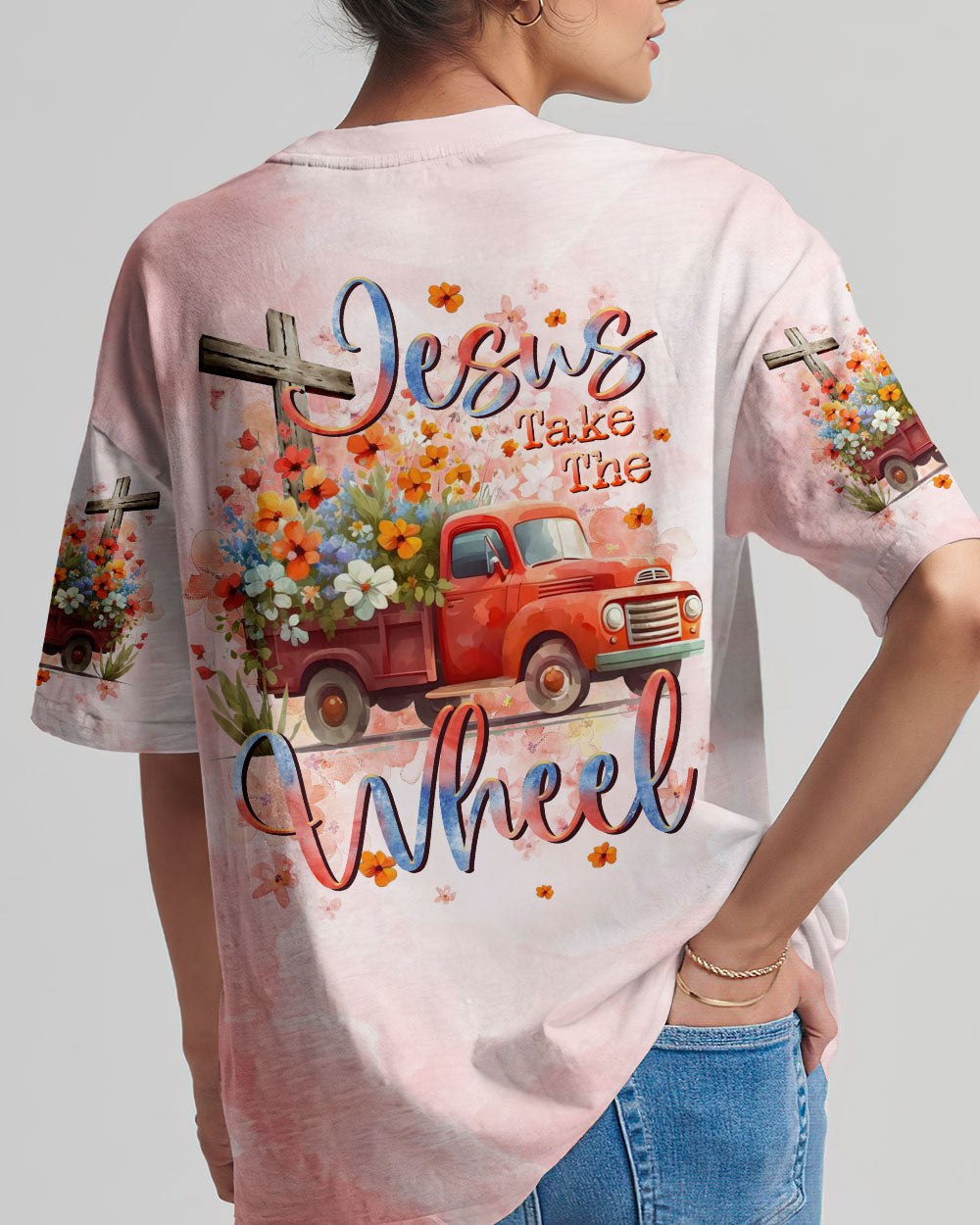 Jesus Take The Wheel Truck Floral Women's All Over Print Shirt - Tltr0412232