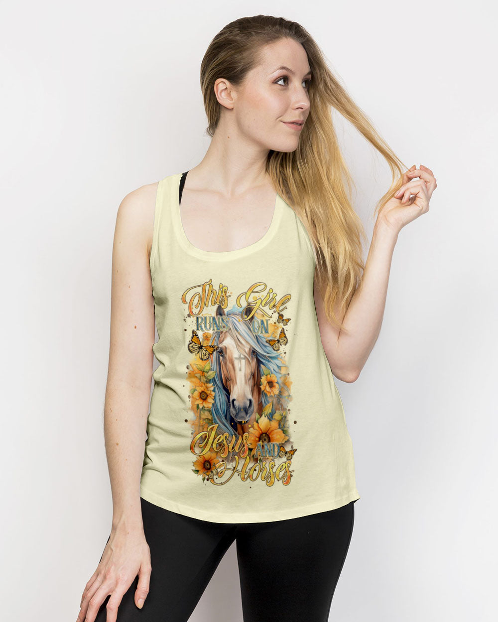 Runs On Jesus And Horses Women's All Over Print Shirt - Tltr0901241