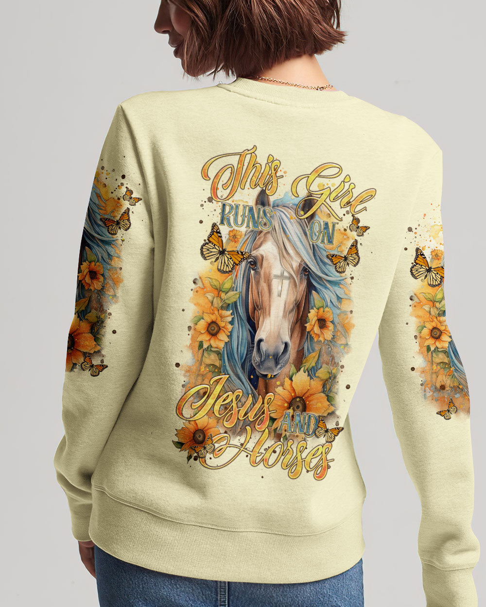 Runs On Jesus And Horses Women's All Over Print Shirt - Tltr0901241