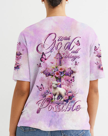 With God All Things Are Possible Lamb Women's All Over Print Shirt - Tltr1112234