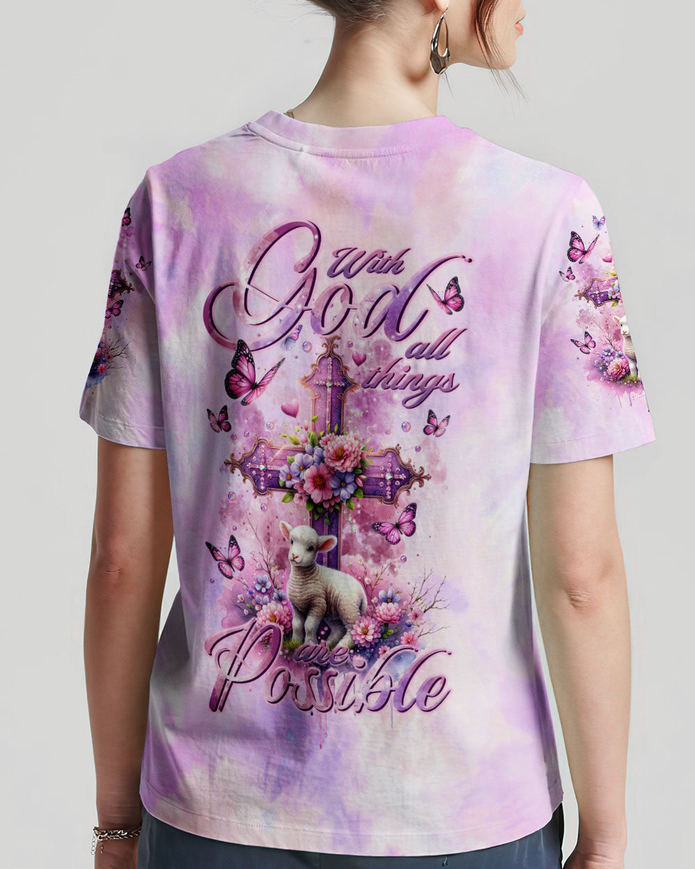 With God All Things Are Possible Lamb Women's All Over Print Shirt - Tltr1112234