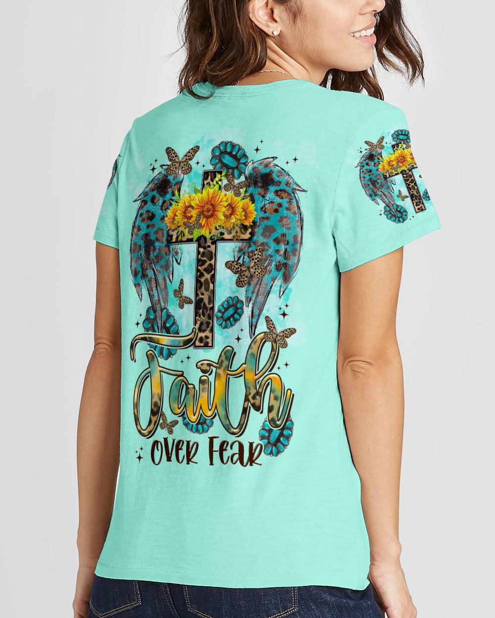 Faith Over Fear Wings Women's All Over Print Shirt - Tltr2109233