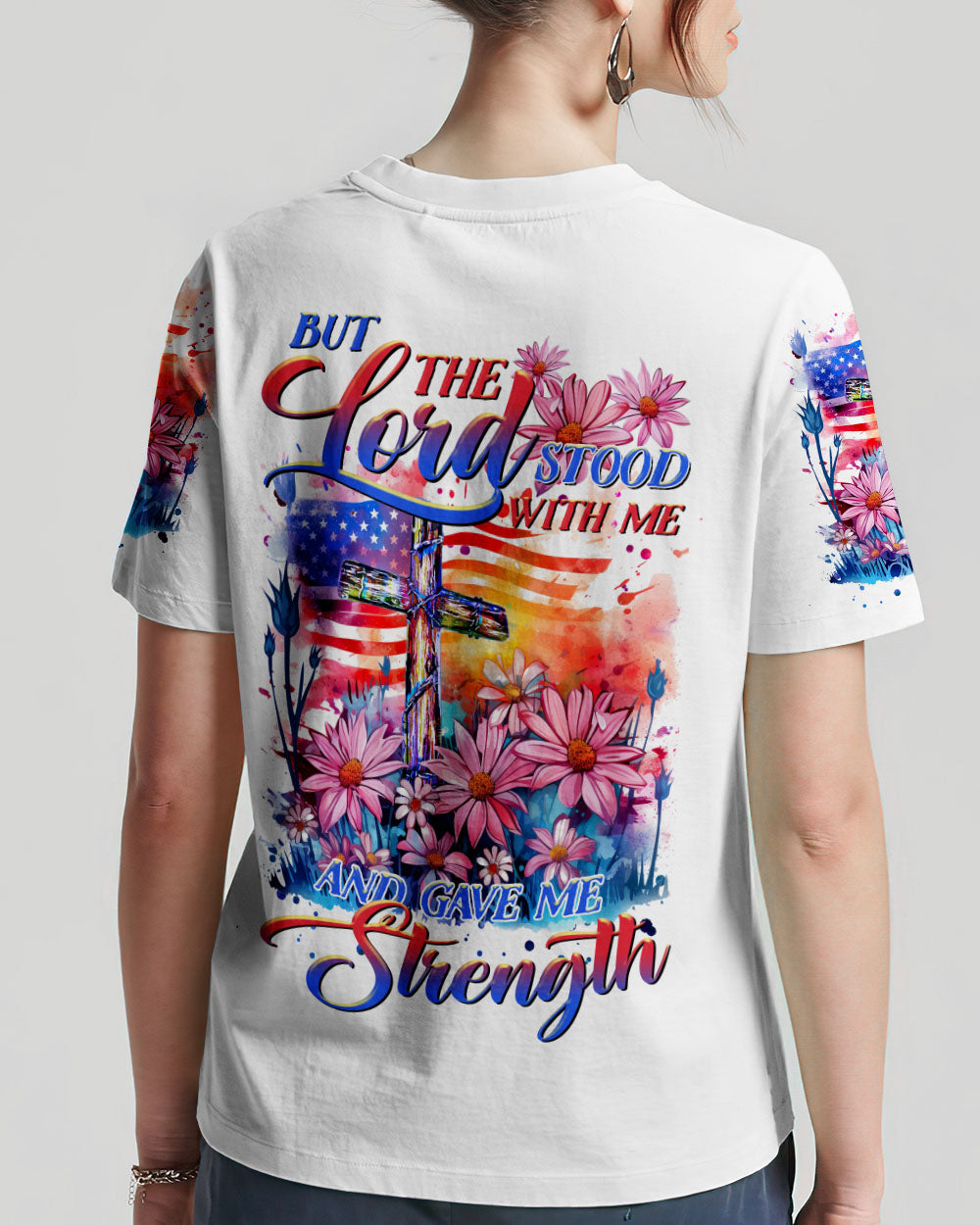 Lord Stood With Me Floral Flag Women's All Over Print Shirt - Tltr2608232