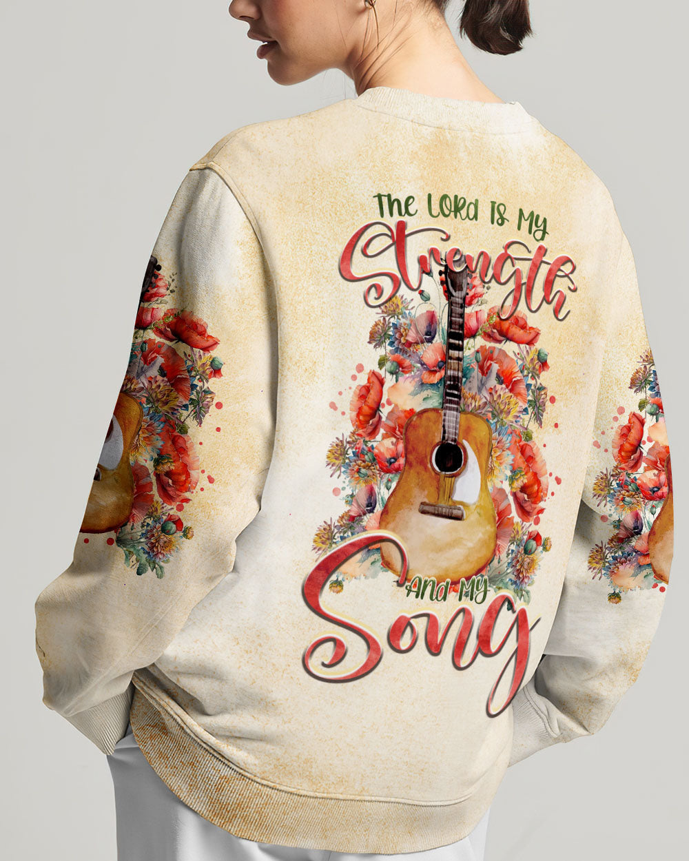 The Lord Is My Strength Guitar Floral Women's All Over Print Shirt - Tltr2709234