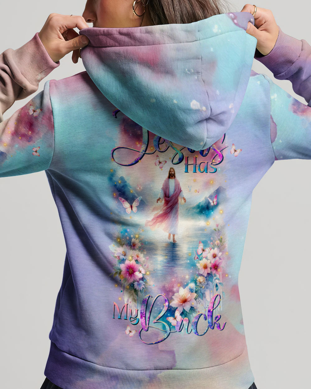 Jesus Has My Back Floral Women's All Over Print Shirt - Tltr2811232