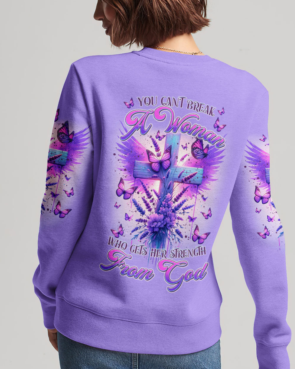 You Can't Break A Woman Cross Wings Purple Women's All Over Print Shirt - Tltr3101241