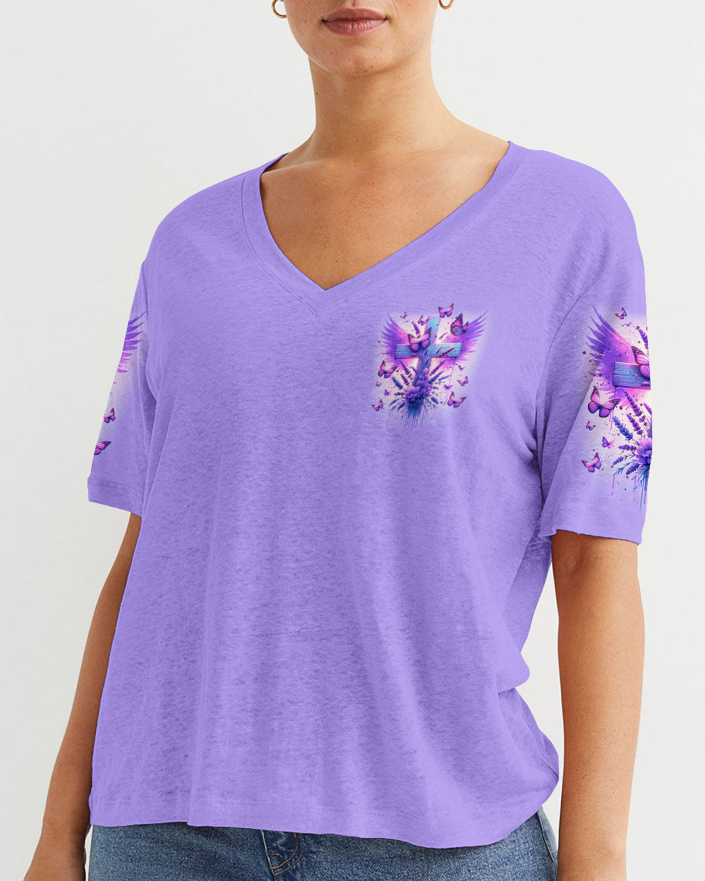 You Can't Break A Woman Cross Wings Purple Women's All Over Print Shirt - Tltr3101241