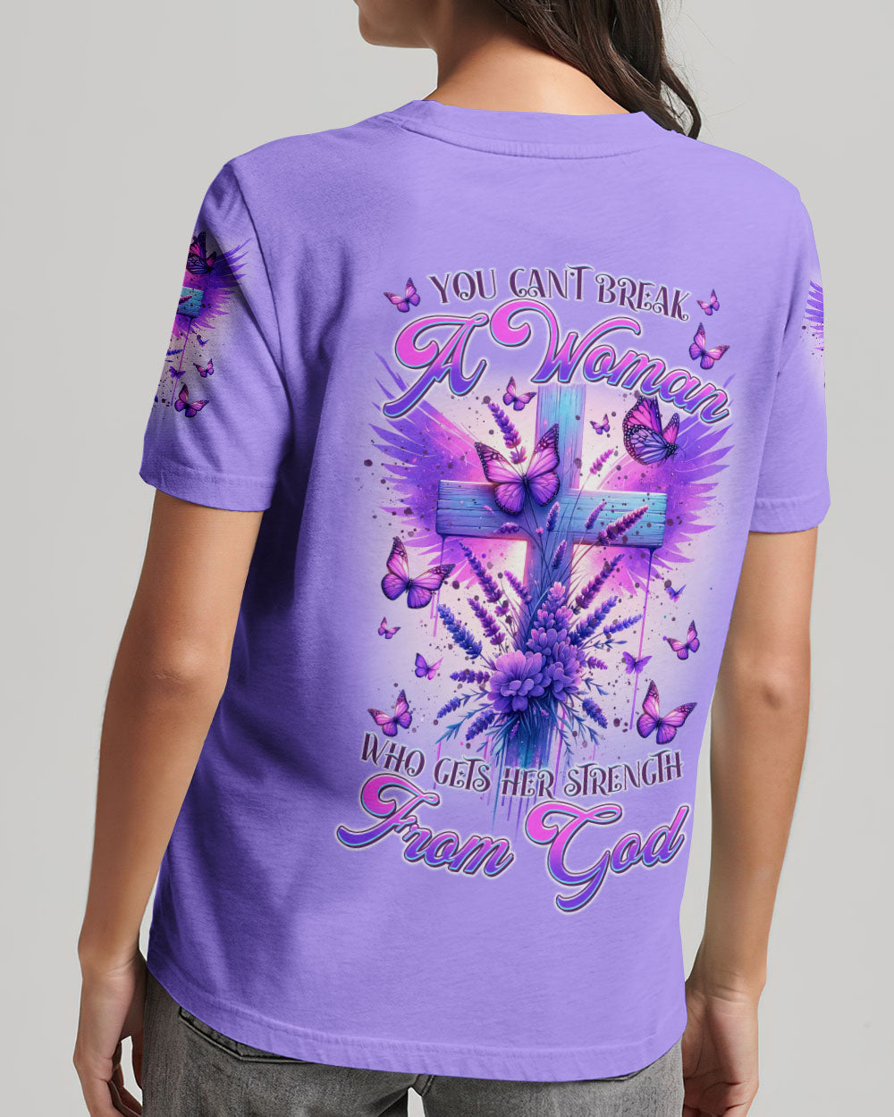 You Can't Break A Woman Cross Wings Purple Women's All Over Print Shirt - Tltr3101241