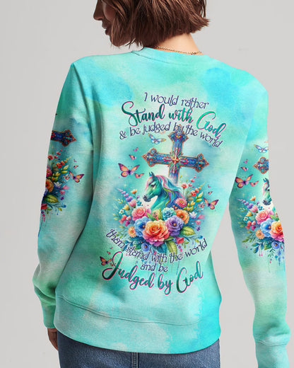 I Would Rather Stand With God Horse Women's All Over Print Shirt - Tltw0211234