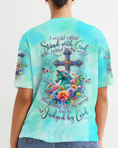 I Would Rather Stand With God Horse Women's All Over Print Shirt - Tltw0211234