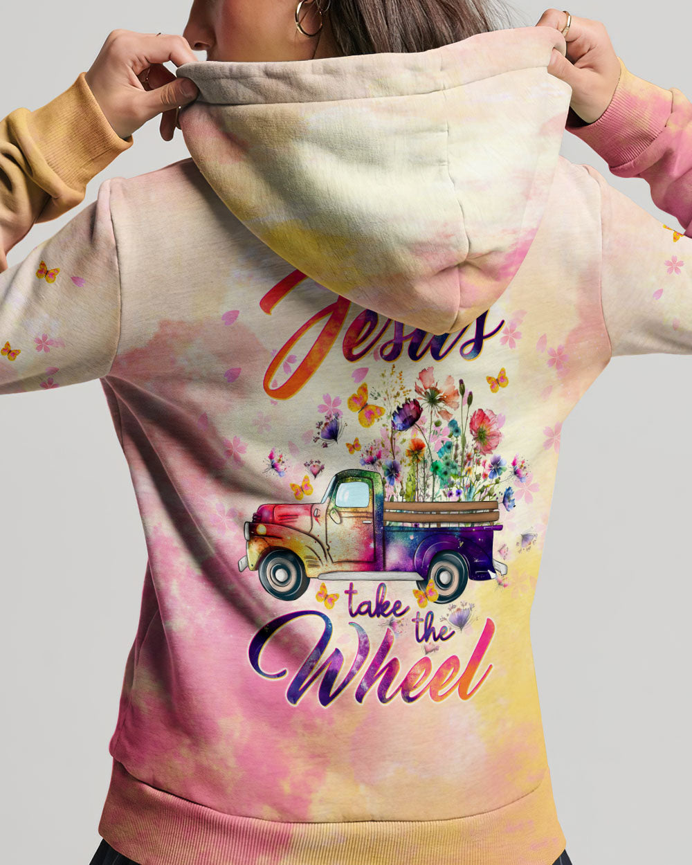 Jesus Take The Wheel Truck Floral Women's All Over Print Shirt - Tltw0212233