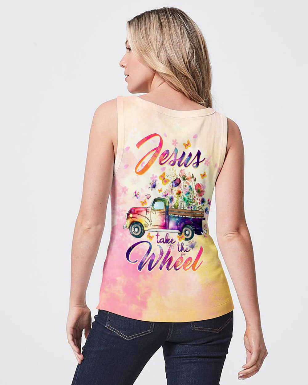 Jesus Take The Wheel Truck Floral Women's All Over Print Shirt - Tltw0212233