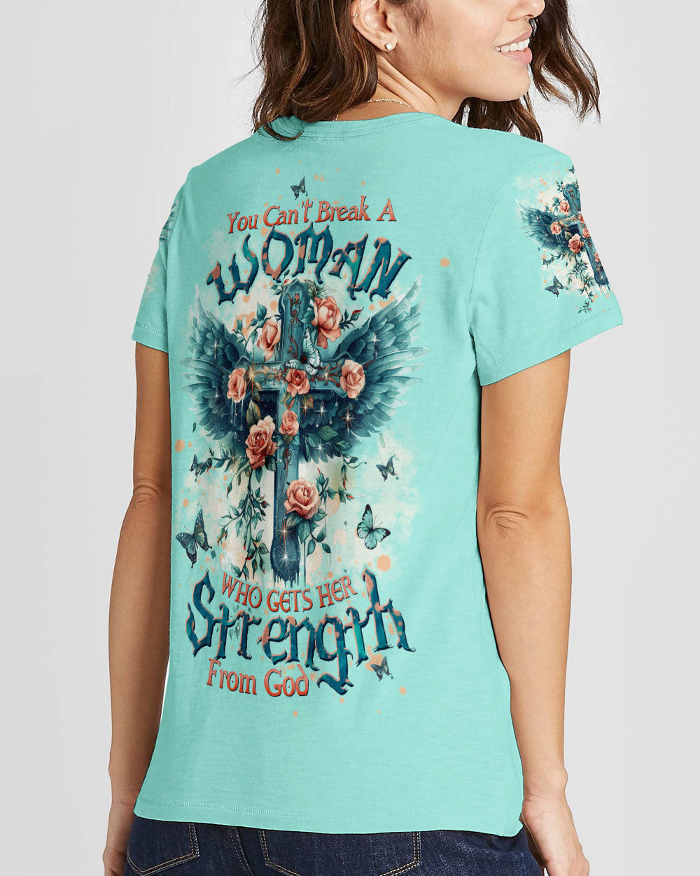 You Can't Break A Woman Cross Wings Women's All Over Print Shirt - Tltw0305345