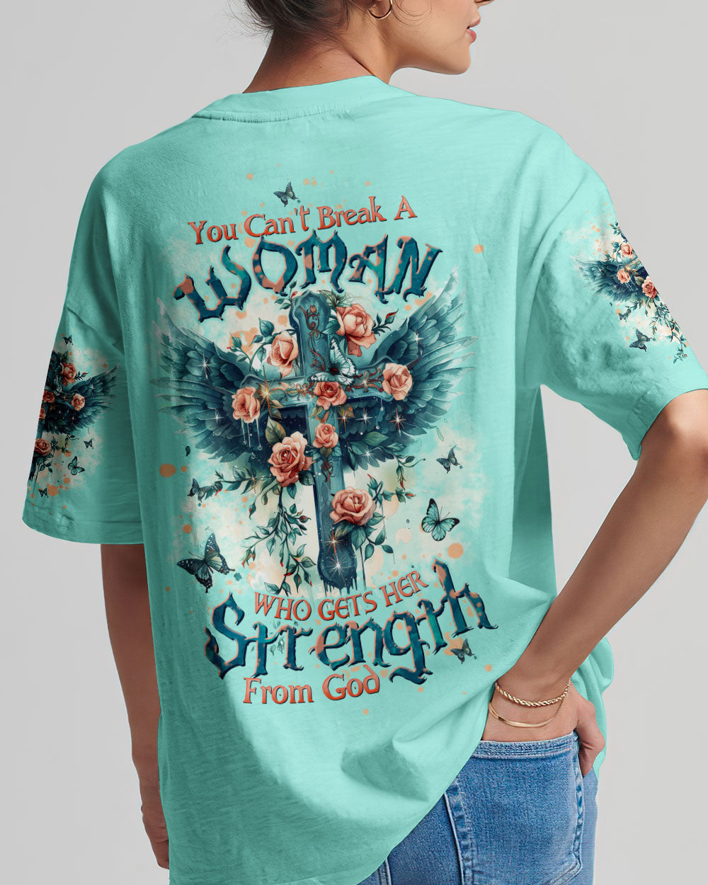 You Can't Break A Woman Cross Wings Women's All Over Print Shirt - Tltw0305345