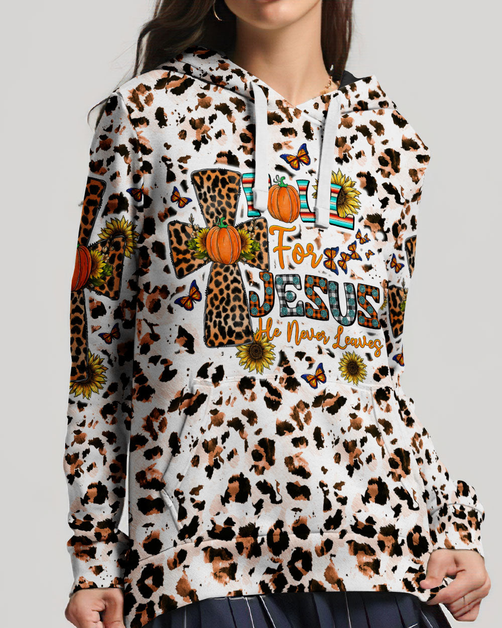 Fall For Jesus Autumn Leopard Women's All Over Print Shirt - Tltw0308234