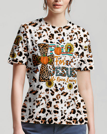 Fall For Jesus Autumn Leopard Women's All Over Print Shirt - Tltw0308234