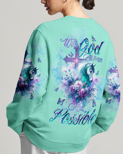 With God All Things Are Possible Horse Women's All Over Print Shirt - Tltw0311234