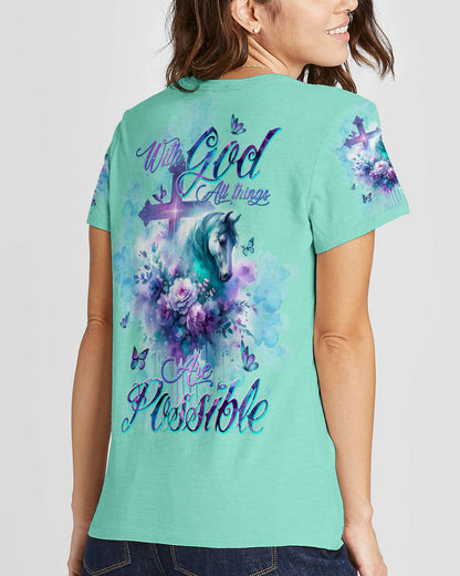 With God All Things Are Possible Horse Women's All Over Print Shirt - Tltw0311234