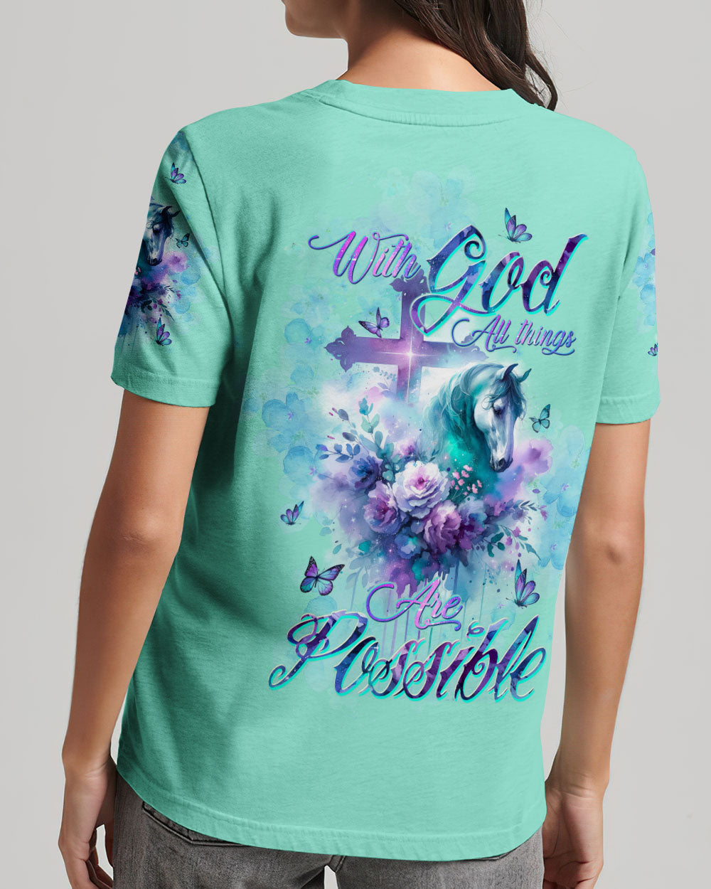 With God All Things Are Possible Horse Women's All Over Print Shirt - Tltw0311234