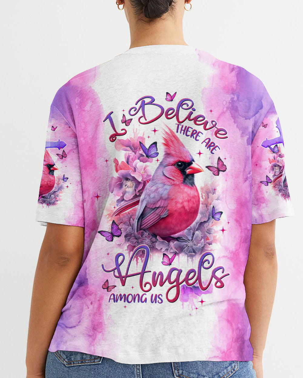 I Believe There Are Angels Among Us Cardinal Women's All Over Print Shirt - Tltw0408232