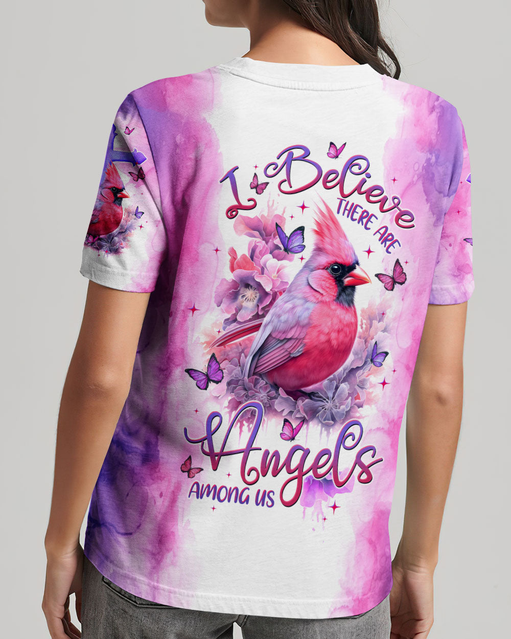 I Believe There Are Angels Among Us Cardinal Women's All Over Print Shirt - Tltw0408232