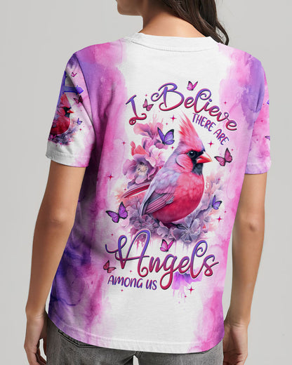 I Believe There Are Angels Among Us Cardinal Women's All Over Print Shirt - Tltw0408232