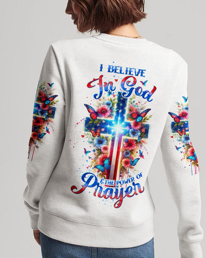 I Believe In God Cross Floral Women's All Over Print Shirt - Tltw0602244