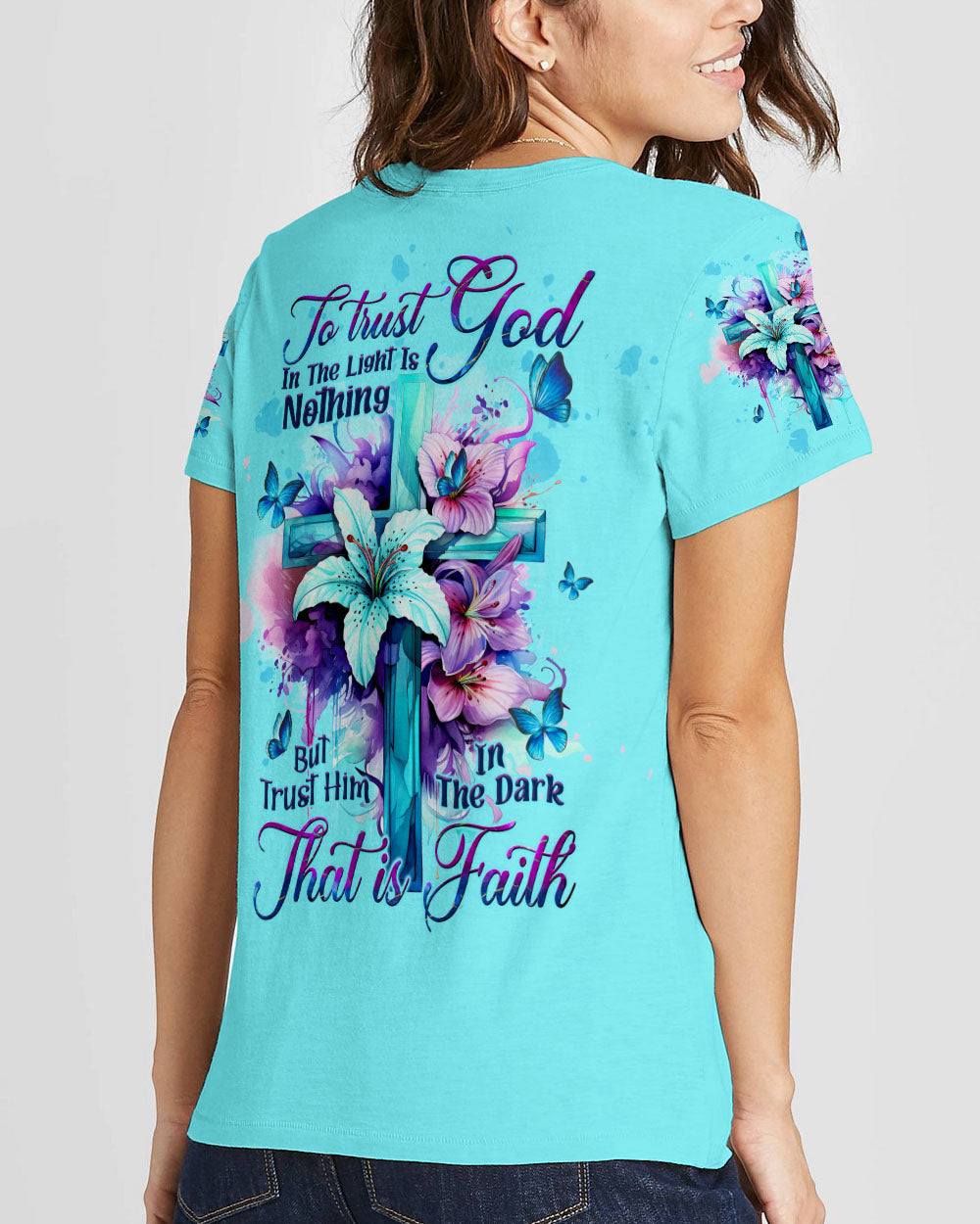 Trust Him In The Dark That Is Faith Women's All Over Print Shirt - Tltw0609234