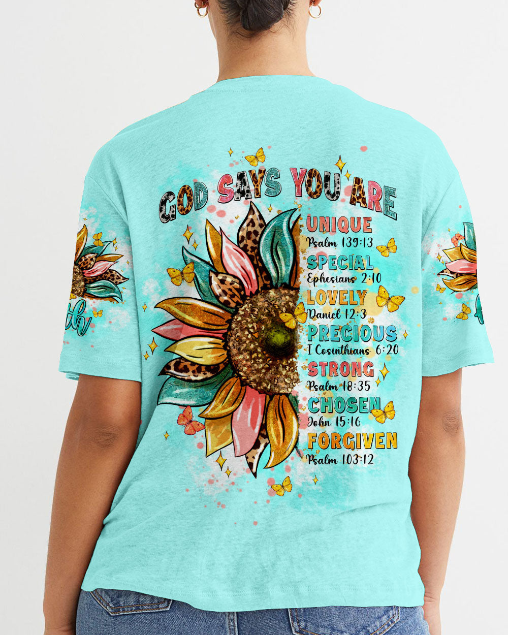 God Says You Are Sunflower Women's All Over Print Shirt - Tltw0803244