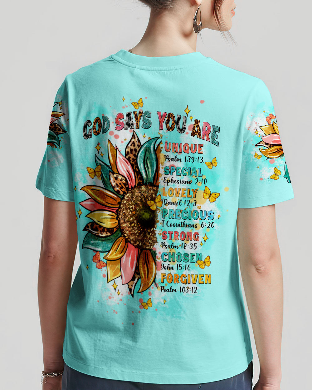 God Says You Are Sunflower Women's All Over Print Shirt - Tltw0803244