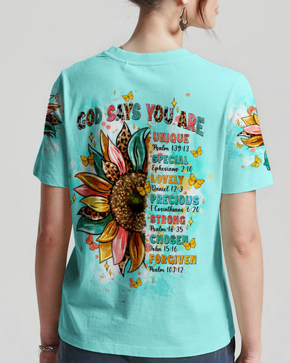 God Says You Are Sunflower Women's All Over Print Shirt - Tltw0803244