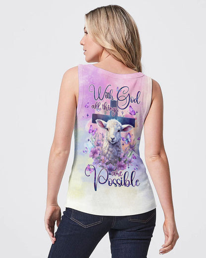 With God All Things Are Possible Lamb Women's All Over Print Shirt - Tltw0910235