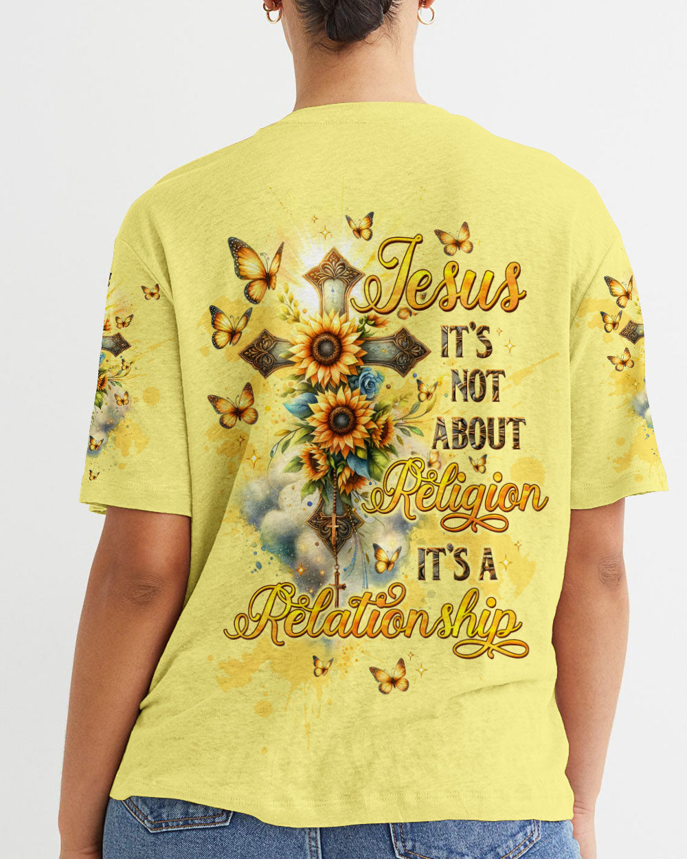 Jesus It's A Relationship Sunflower Women's All Over Print Shirt - Tltw1611234